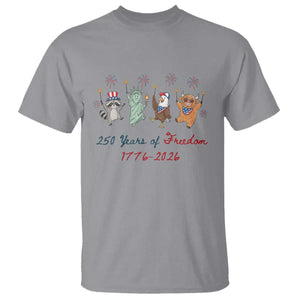 250 Years Of Freedom T Shirt Patriotic Doodle America Raccoon Goose Highland Cow 4th of July