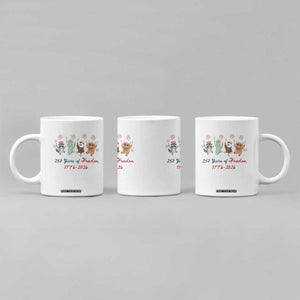 250 Years Of Freedom Coffee Mug Patriotic Doodle America Raccoon Goose Highland Cow 4th of July TS14 Print Your Wear