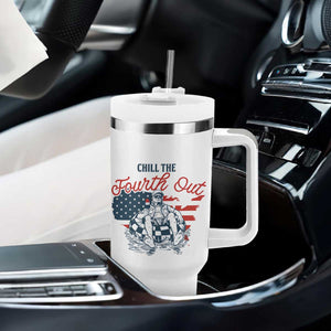 Chill The Fourth Out Tumbler With Handle Funny FDT 4th of July TS14 Print Your Wear