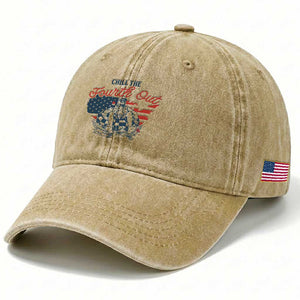 Chill The Fourth Out Washed Cotton Baseball Cap Funny FDT 4th of July