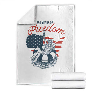 Chill The Fourth Out Throw Blanket Funny Statue of Liberty 4th of July