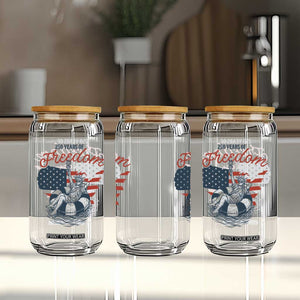Chill The Fourth Out Glass Can Funny Statue of Liberty 4th of July