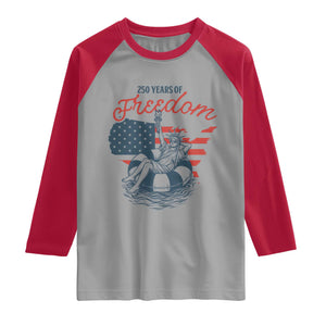 Chill The Fourth Out Raglan Shirt Funny Statue of Liberty 4th of July