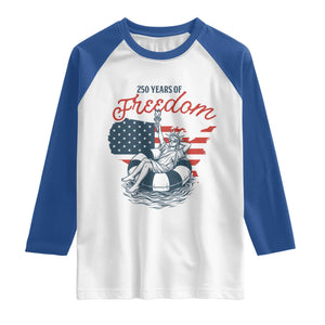Chill The Fourth Out Raglan Shirt Funny Statue of Liberty 4th of July