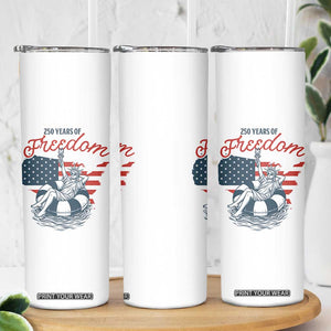 Chill The Fourth Out Skinny Tumbler Funny Statue of Liberty 4th of July