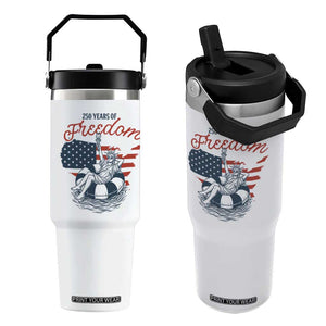 Chill The Fourth Out Flip Straw Tumbler Funny Statue of Liberty 4th of July