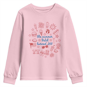 The Summer USA Turned 250 Youth Sweatshirt 250 Years America Anniversary 4th of July