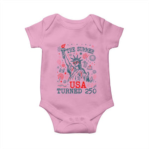 250 Years America Anniversary Statue of Liberty Baby Onesie The Summer USA Turned 250 TS14 Light Pink Print Your Wear