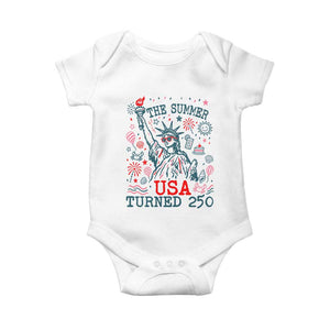 250 Years America Anniversary Statue of Liberty Baby Onesie The Summer USA Turned 250 TS14 White Print Your Wear