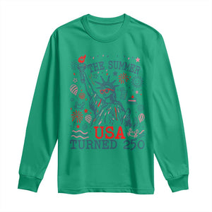 250 Years America Anniversary Statue of Liberty Long Sleeve Shirt The Summer USA Turned 250