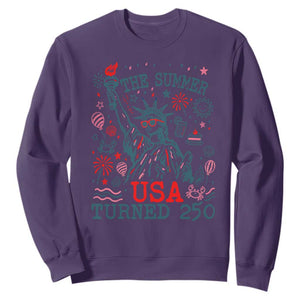 250 Years America Anniversary Statue of Liberty Sweatshirt The Summer USA Turned 250