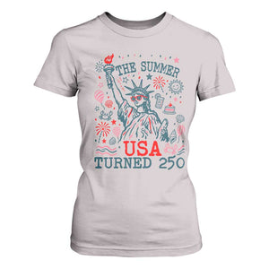 250 Years America Anniversary Statue of Liberty T Shirt For Women The Summer USA Turned 250