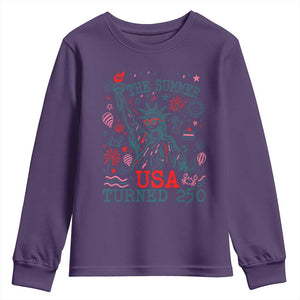250 Years America Anniversary Statue of Liberty Youth Sweatshirt The Summer USA Turned 250