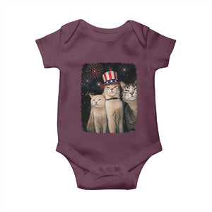 Patriotic Smoking Cat Baby Onesie Funny American Cat Lover 4th of July