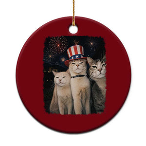 Patriotic Smoking Cat Ceramic Ornament Funny American Cat Lover 4th of July TS14 1pc Red Print Your Wear