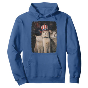Patriotic Smoking Cat Hoodie Funny American Cat Lover 4th of July