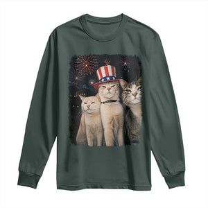 Patriotic Smoking Cat Long Sleeve Shirt Funny American Cat Lover 4th of July
