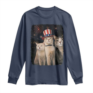 Patriotic Smoking Cat Long Sleeve Shirt Funny American Cat Lover 4th of July