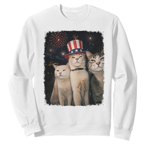 Patriotic Smoking Cat Sweatshirt Funny American Cat Lover 4th of July