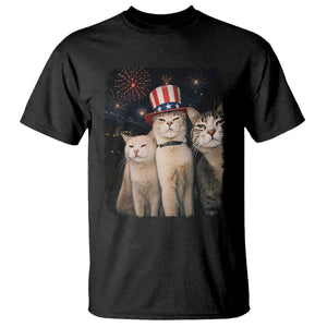 Patriotic Smoking Cat T Shirt Funny American Cat Lover 4th of July