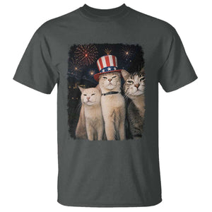 Patriotic Smoking Cat T Shirt Funny American Cat Lover 4th of July