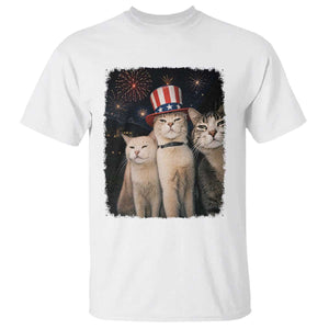 Patriotic Smoking Cat T Shirt Funny American Cat Lover 4th of July