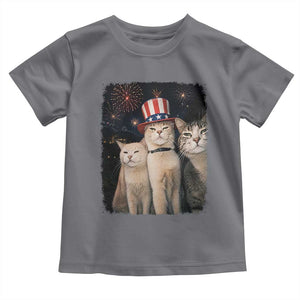 Patriotic Smoking Cat Toddler T Shirt Funny American Cat Lover 4th of July