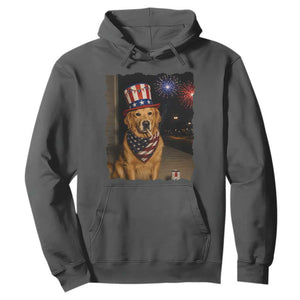 Patriotic Smoking Golden Retriever Hoodie Funny Dog Lover Dad 4th Of July