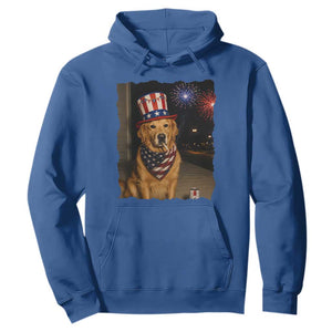 Patriotic Smoking Golden Retriever Hoodie Funny Dog Lover Dad 4th Of July
