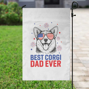 Best Corgi Dad Ever Garden Flag Funny Dog Lover Dad 4th Of July