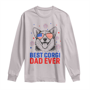 Best Corgi Dad Ever Long Sleeve Shirt Funny Dog Lover Dad 4th Of July