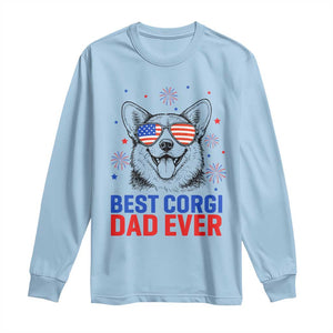 Best Corgi Dad Ever Long Sleeve Shirt Funny Dog Lover Dad 4th Of July