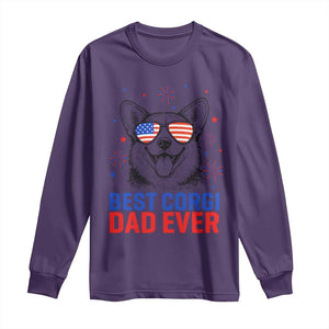 Best Corgi Dad Ever Long Sleeve Shirt Funny Dog Lover Dad 4th Of July