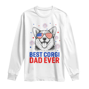 Best Corgi Dad Ever Long Sleeve Shirt Funny Dog Lover Dad 4th Of July