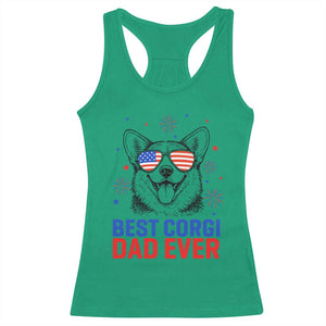 Best Corgi Dad Ever Racerback Tank Top Funny Dog Lover Dad 4th Of July