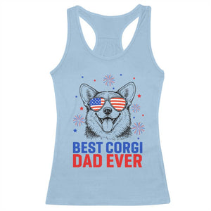 Best Corgi Dad Ever Racerback Tank Top Funny Dog Lover Dad 4th Of July