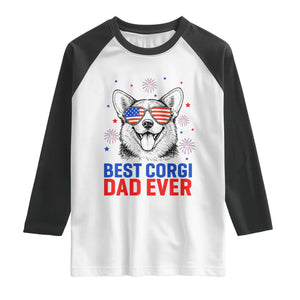 Best Corgi Dad Ever Raglan Shirt Funny Dog Lover Dad 4th Of July TS14 White Black Print Your Wear