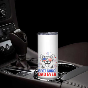 Best Corgi Dad Ever Skinny Tumbler Funny Dog Lover Dad 4th Of July