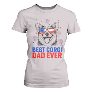 Best Corgi Dad Ever T Shirt For Women Funny Dog Lover Dad 4th Of July