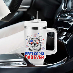 Best Corgi Dad Ever Tumbler With Handle Funny Dog Lover Dad 4th Of July
