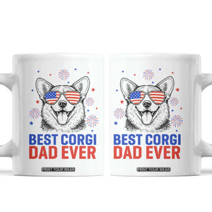 Best Corgi Dad Ever Coffee Mug Funny Dog Lover Dad 4th Of July TS14 White Print Your Wear