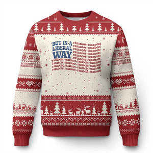 USA But In A Liberal Way 4th of July Ugly Christmas Sweater Feminist Women's Rights Freedom
