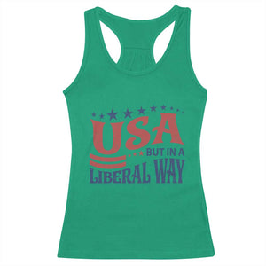 USA But In A Liberal Way 4th of July Racerback Tank Top Feminist Women's Rights