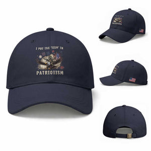 I Put The “Tism” in Patriotism Baseball Cap Retro Eagle Raccoon USA Flag