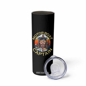 Funny Pontoon Boating Motor Boatin Lake Skinny Tumbler Motor Boat Captain TS14 Print Your Wear