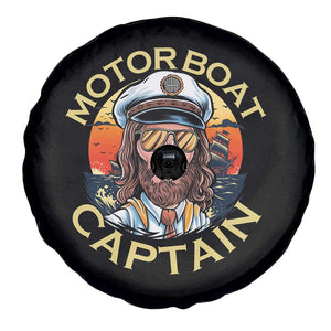 Funny Pontoon Boating Motor Boatin Lake Spare Tire Cover Motor Boat Captain TS14 Print Your Wear