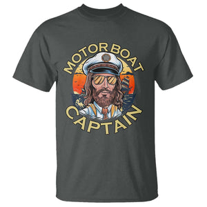 Funny Pontoon Boating Motor Boatin Lake T Shirt Motor Boat Captain TS14 Dark Heather Print Your Wear