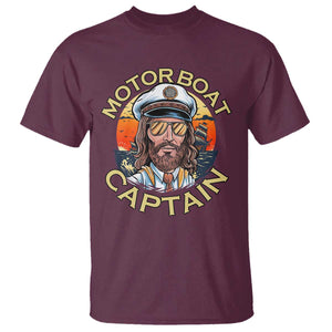 Funny Pontoon Boating Motor Boatin Lake T Shirt Motor Boat Captain TS14 Maroon Print Your Wear