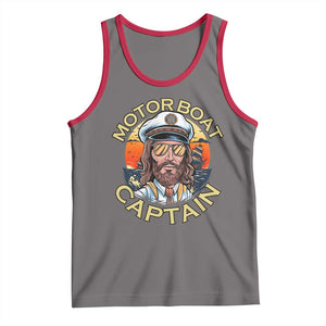 Funny Pontoon Boating Motor Boatin Lake Tank Top Motor Boat Captain TS14 Deep Heather Red Print Your Wear