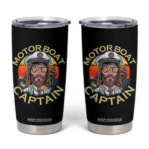Funny Pontoon Boating Motor Boatin Lake Tumbler Cup Motor Boat Captain TS14 Black Print Your Wear